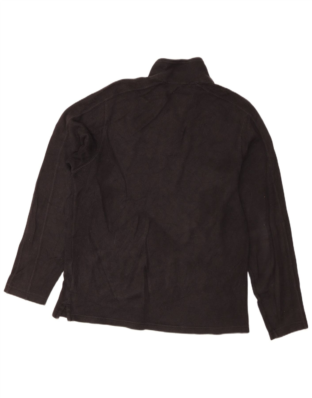 Eddie Bauer Herren-Pullover mit Reißverschluss am Hals, mittelschwarze Baumwolle