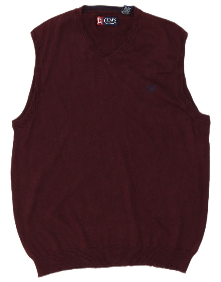 CHAPS Herren-Weste-Tanktop aus mittlerer burgunderroter Baumwolle