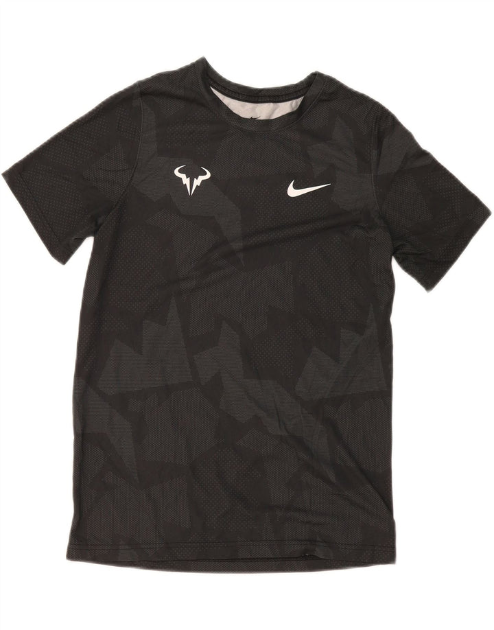 Nike Rafa T-Shirt für Jungen, 13–14 Jahre, XL, grau, geometrisch, Polyester