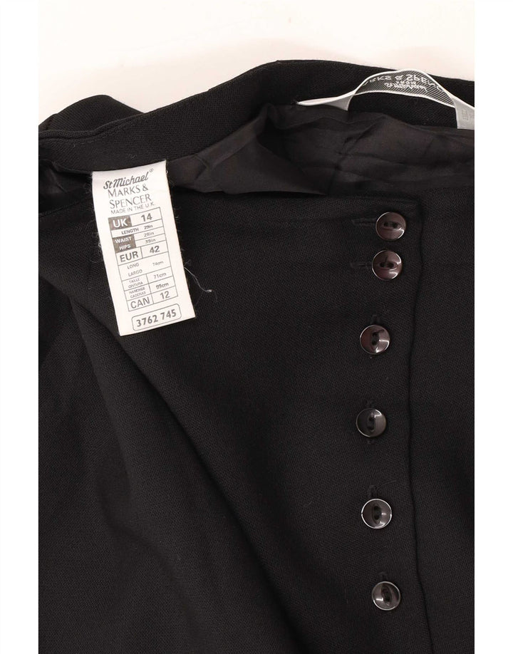 Marks & Spencer Damen Bleistiftrock UK 14 Medium W28 Schwarz Polyester