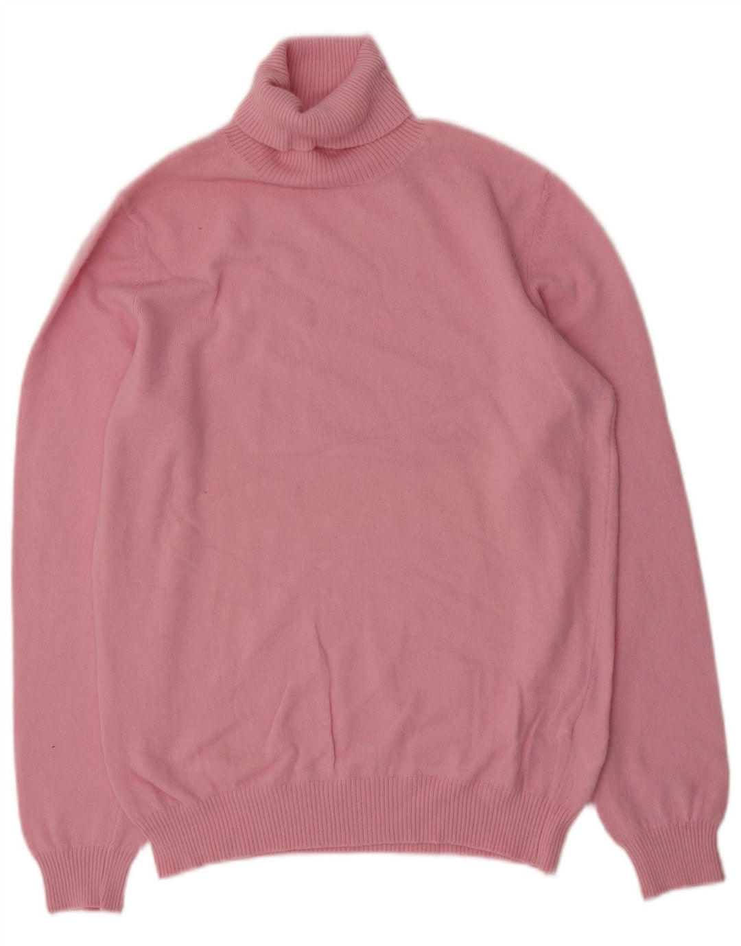 Benetton Damen-Pullover mit Rollkragen, UK 16, Größe L, rosa Wolle