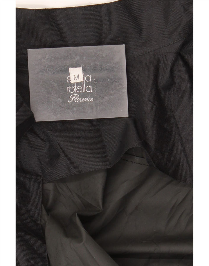 Vintage Herren Trenchcoat UK 14 Medium Schwarz