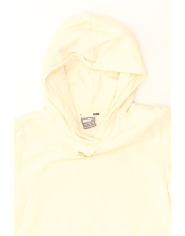 PUMA Girls Graphic Hoodie Jumper 7-8 Years Beige Cotton | Vintage Puma | Thrift | Second-Hand Puma | Used Clothing | Messina Hembry 