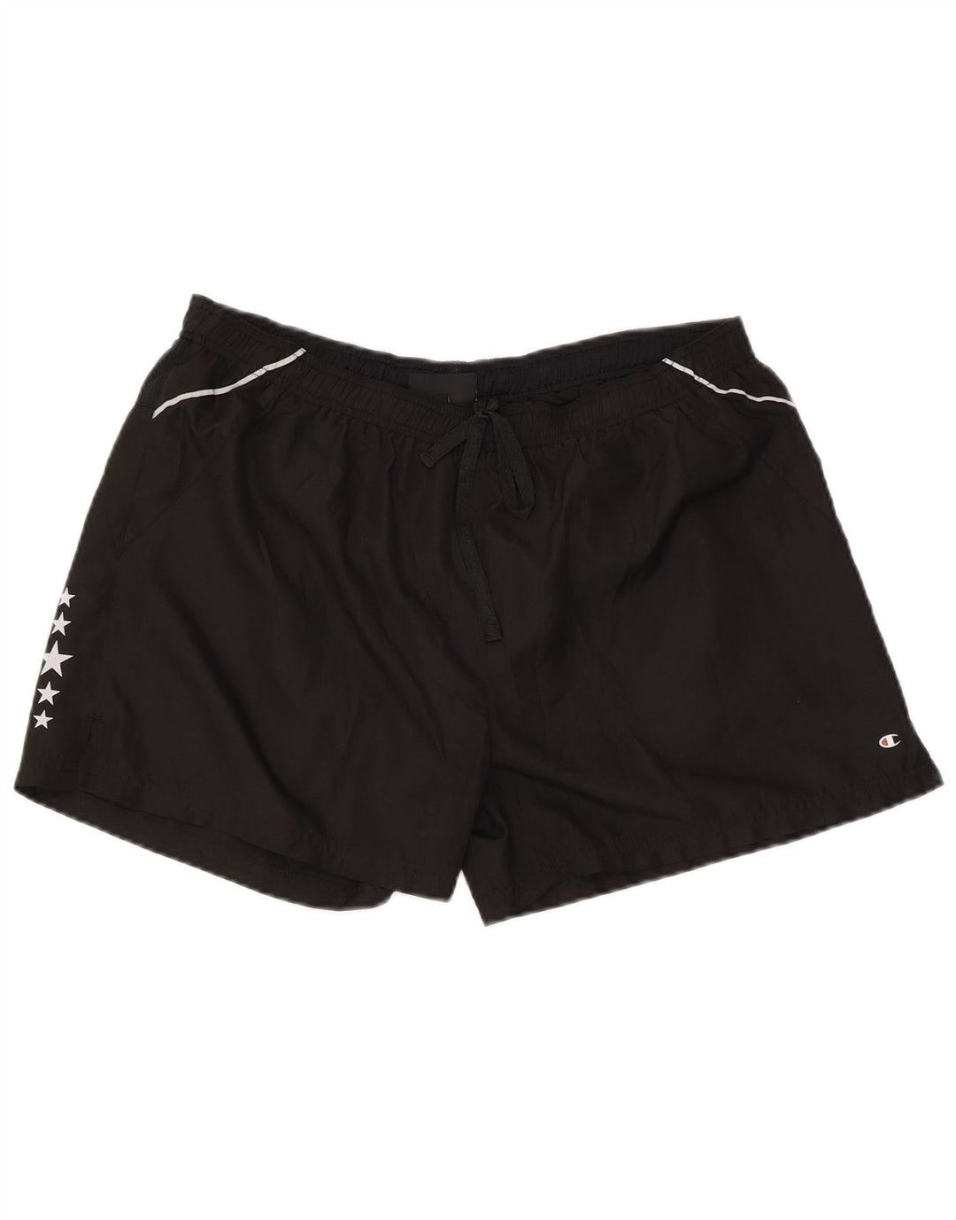 Champion Womens Graphic Regular Sport Shorts UK 14 Large Schwarz Polyester