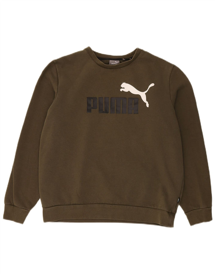 PUMA Herren Grafik-Sweatshirt, Pullover, groß, Khaki, Baumwolle