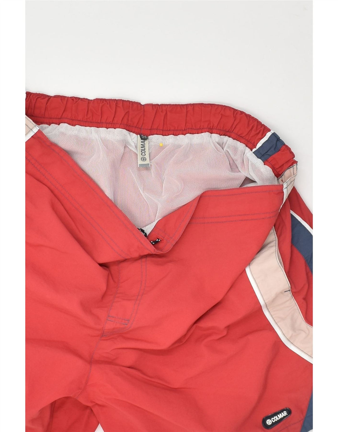 COLMAR Mens Swimming Shorts IT 54 2XL Red Colourblock Polyester | Vintage Colmar | Thrift | Second-Hand Colmar | Used Clothing | Messina Hembry 