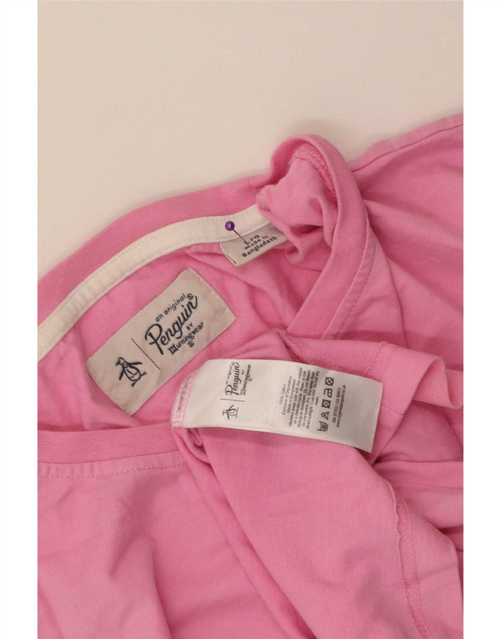 Penguin Herren T-Shirt Top Large Rosa Baumwolle