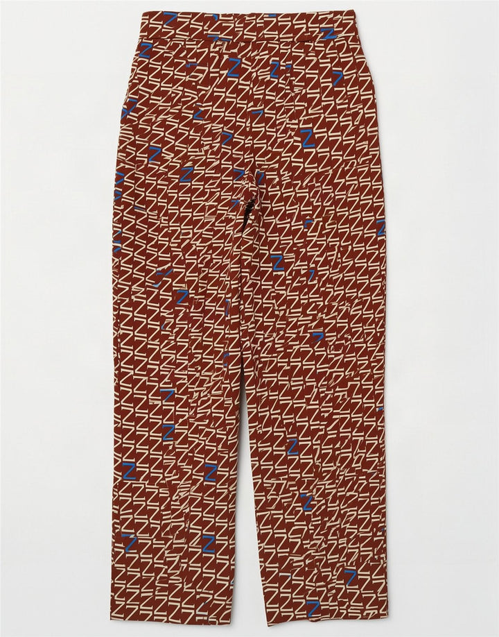 Gerade geschnittene Hose mit grafischem Muster für Damen von Zara, Größe S, W26, L25, Braun, Polyester