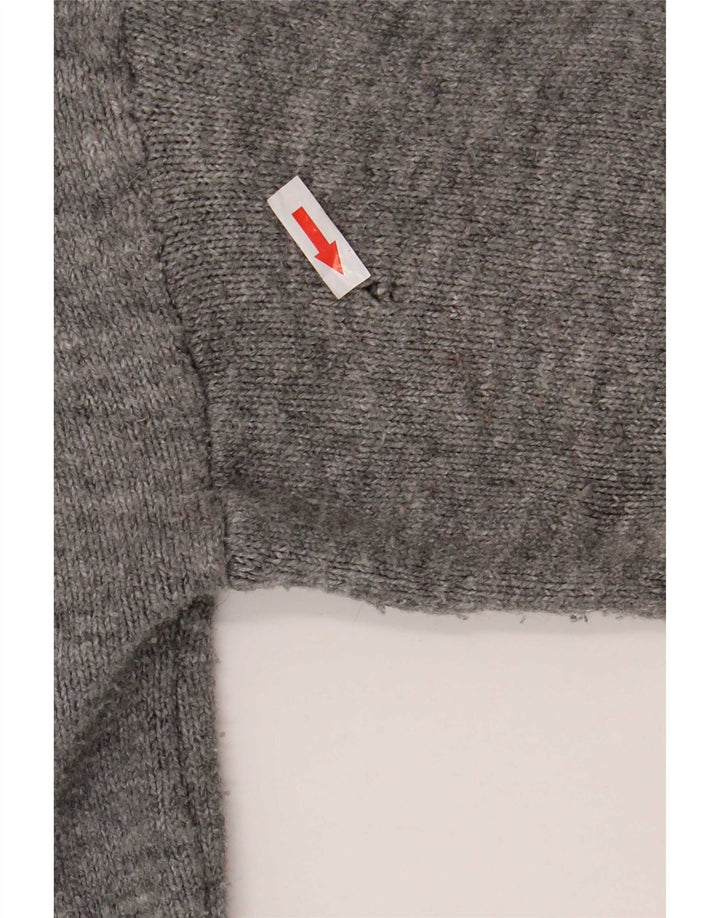 Zara Damen-Strickjacke in Übergröße, Gr. 14, Mittelgrau geflecktes Acryl
