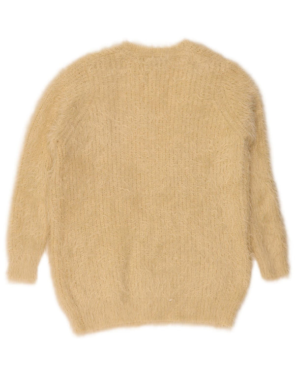 Topshop Offener Damen-Cardigan-Pullover UK 8 Small Beige Nylon