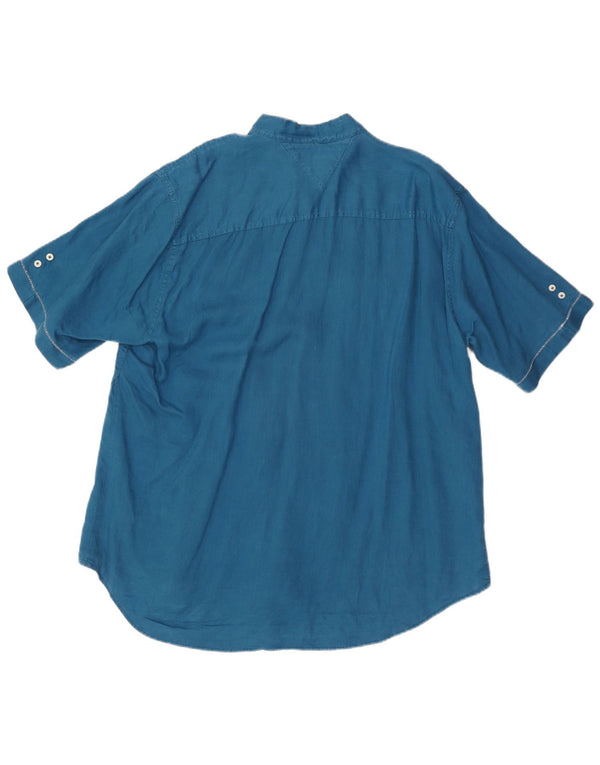 TOMMY HILFIGER Herren Custom Fit Kurzarmhemd XL Blau