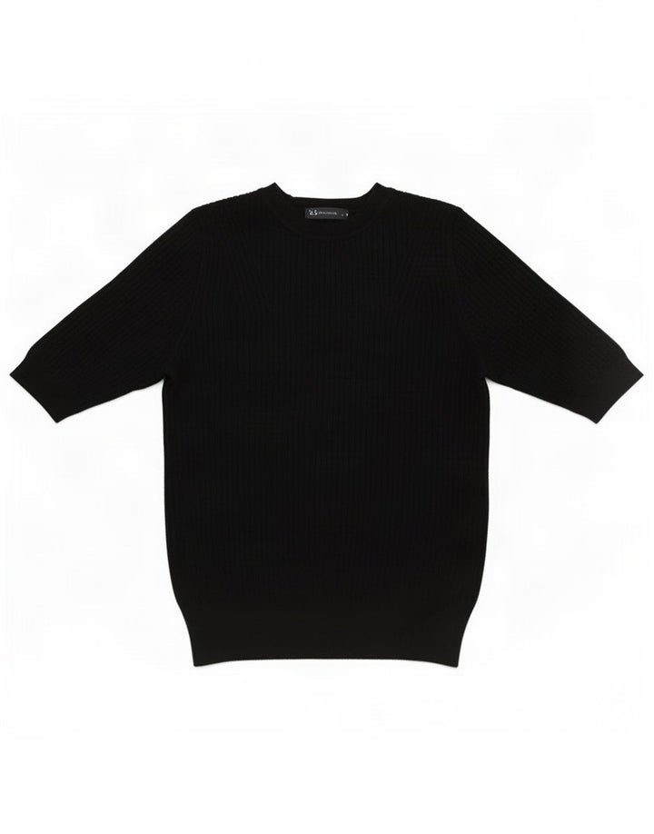 Marks & Spencer Damen Kurzärmliges Crop-Blusenoberteil UK 12 Medium Schwarz