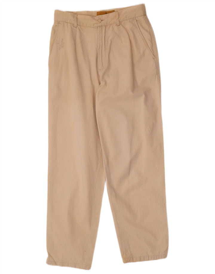 Trussardi Damen-Chinohose mit hoher Taille, Größe 44, Mittel W26 L27, Beige