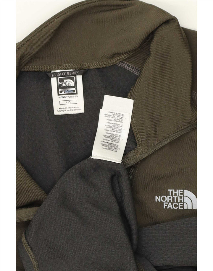 The North Face Herren-Trainingsanzug-Oberteil mit Reißverschluss am Hals, groß, Khaki, Farbblock