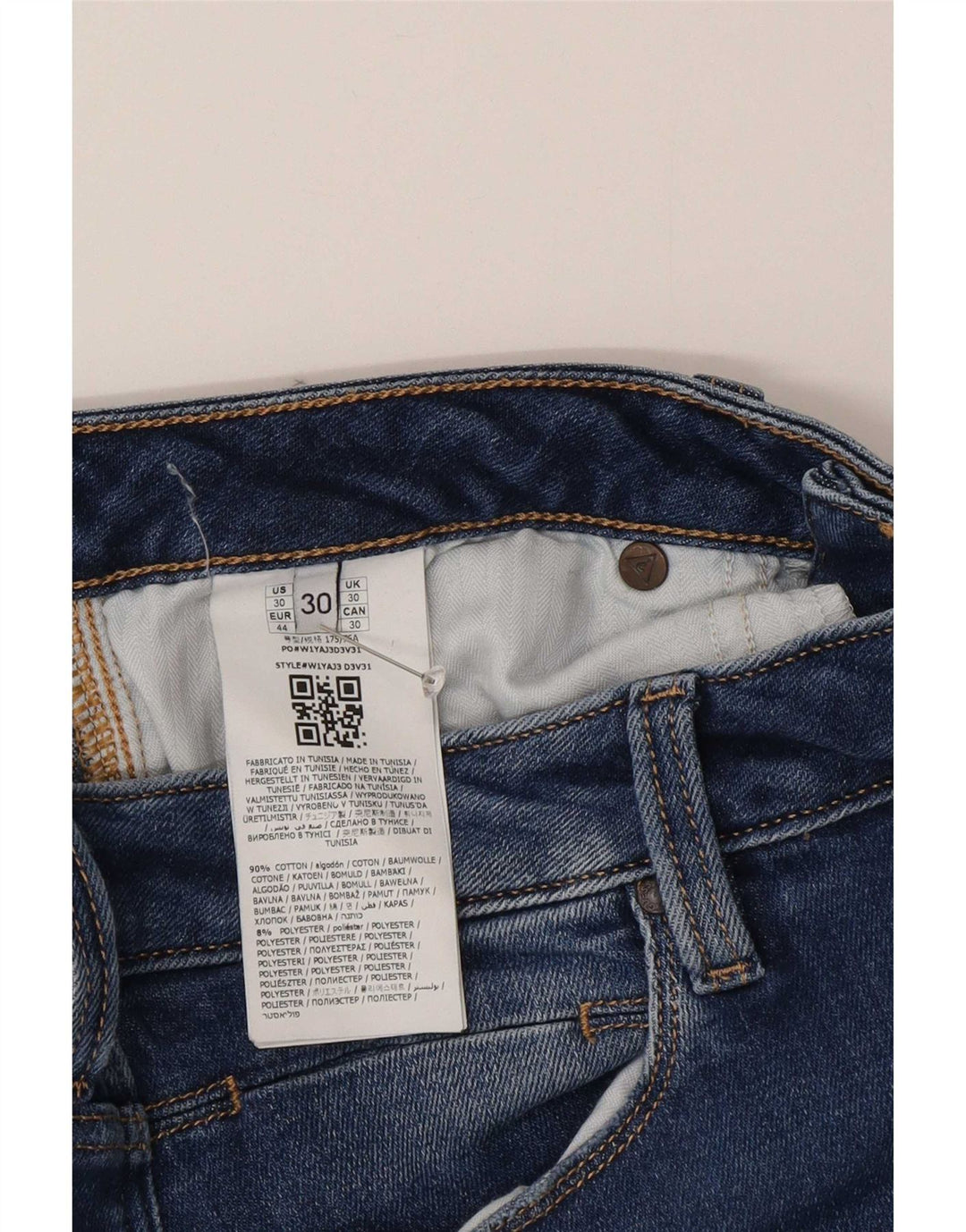 Guess Damen Skinny Jeans W30 L30 Blaue Baumwolle
