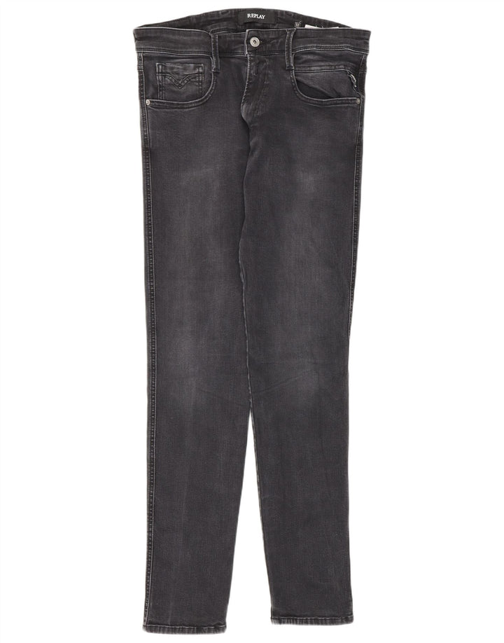 Replay Herren Skinny Jeans W32 L34 Graue Baumwolle