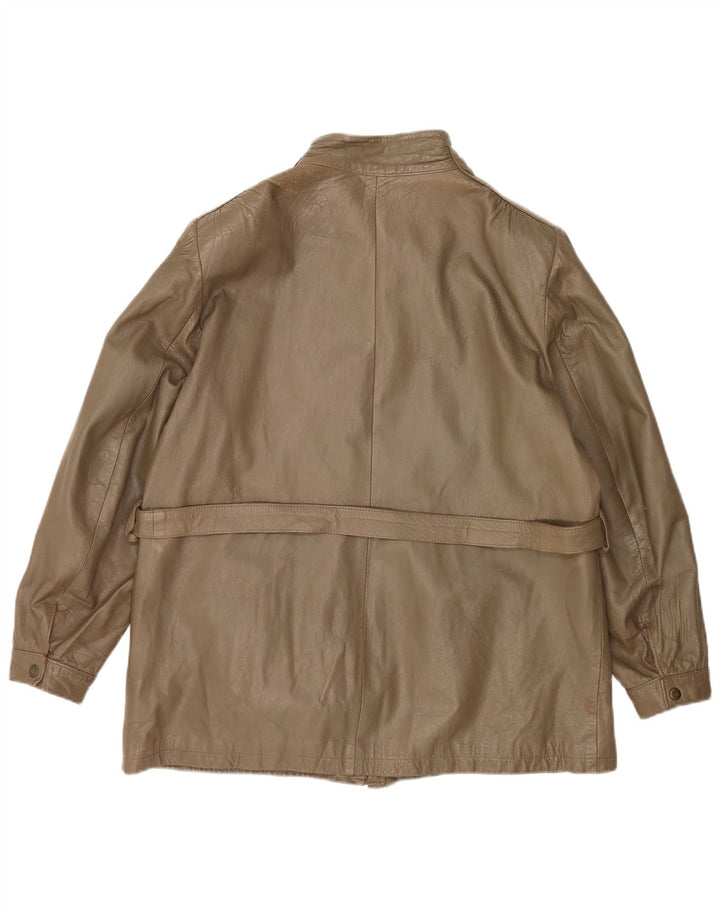 Vintage Damen Lederjacke IT 46 Großes Khaki-Leder