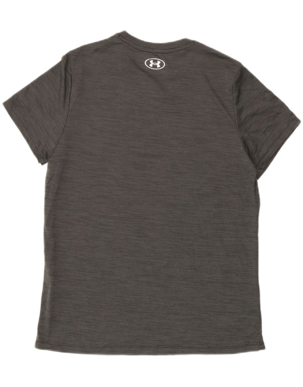 Under Armour Womens Loose Fit T-Shirt Top UK 14 Medium Grey Striped