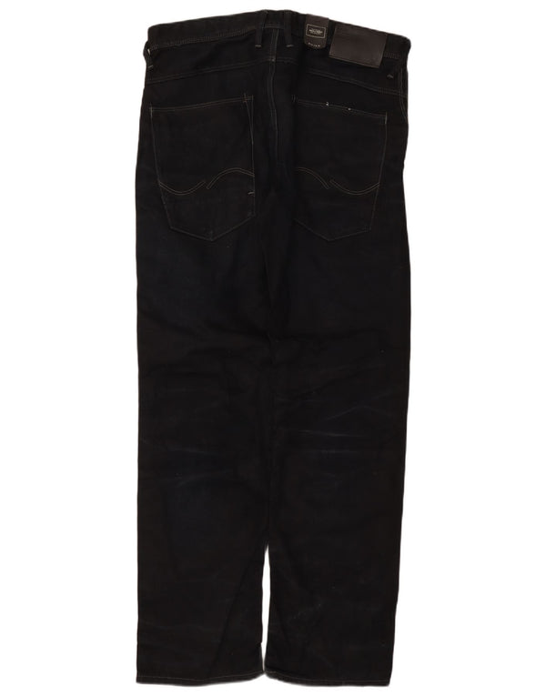 Jack & Jones Herren Straight Jeans W34 L34 Marineblaue Baumwolle