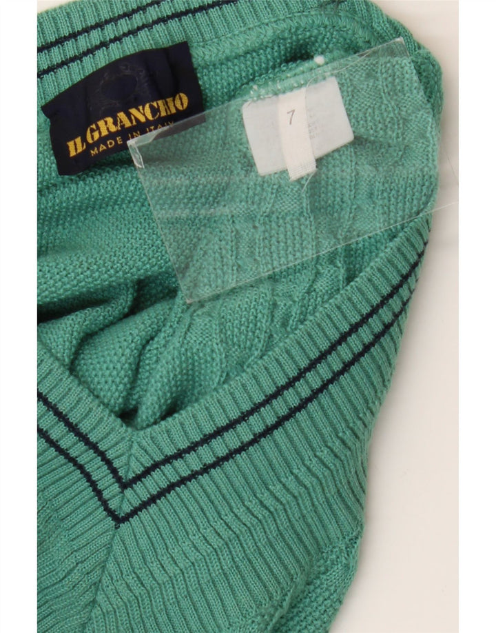 Il Granchio Herren-Pullover mit V-Ausschnitt in Mittelgrün