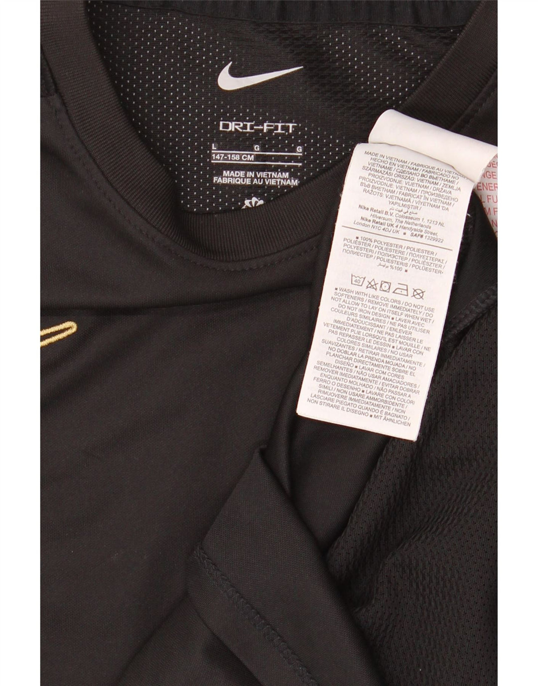 NIKE Dri Fit T-Shirt für Jungen, 12–13 Jahre, Größe L, Schwarz, Polyester