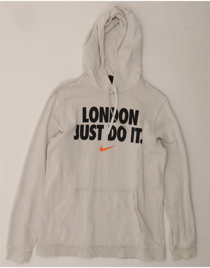 NIKE Mens Graphic Hoodie Jumper Large White Cotton Vintage Nike and Second-Hand Nike from Messina Hembry 