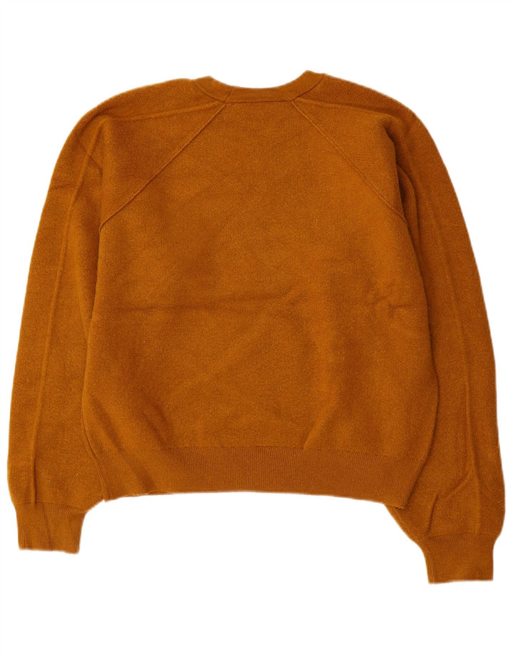 ZARA Damen Crop-Oversize-Pullover mit Rundhalsausschnitt, Gr. 10, Größe S, Braun