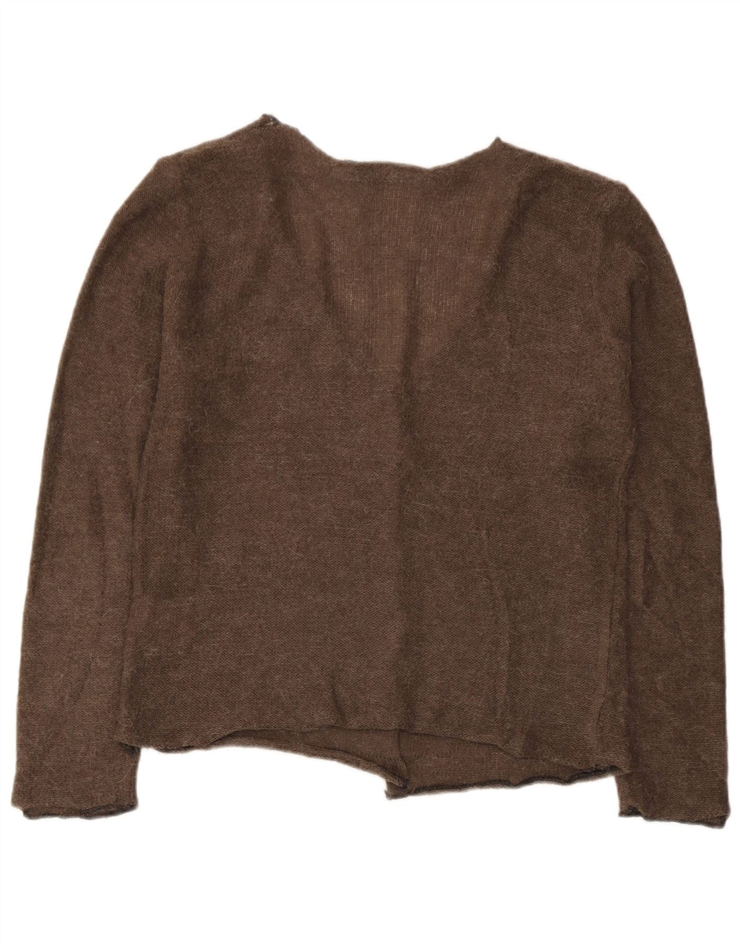 Zara Damen Crop Cardigan Pullover UK 10 Small Braun Polyamid