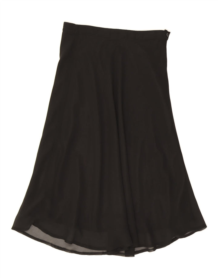 VINTAGE Womens A-Line Skirt UK 14 Large W32  Black Polyester Vintage Vintage and Second-Hand Vintage from Messina Hembry 