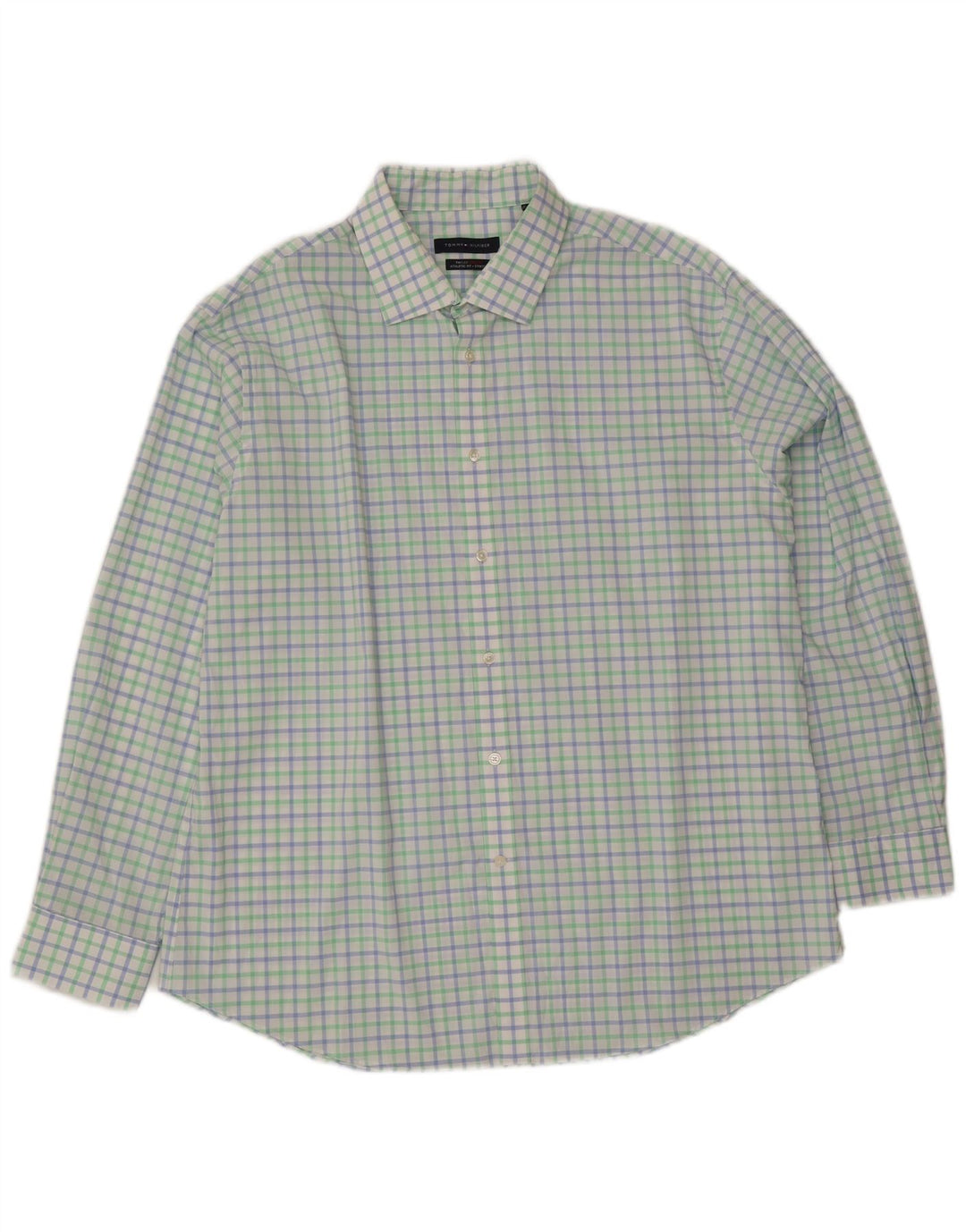 Tommy Hilfiger Herren-Hemd mit sportlicher Passform, Größe 18 2XL, mehrfarbiger Gingham-Karo