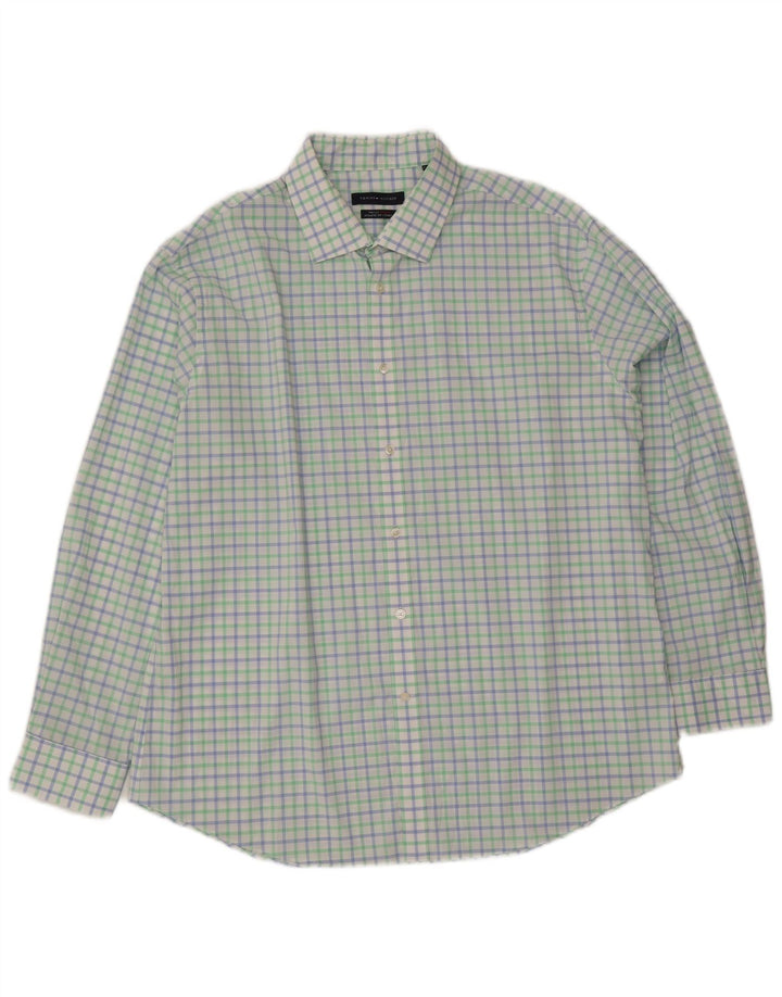 Tommy Hilfiger Herren-Hemd mit sportlicher Passform, Größe 18 2XL, mehrfarbiger Gingham-Karo