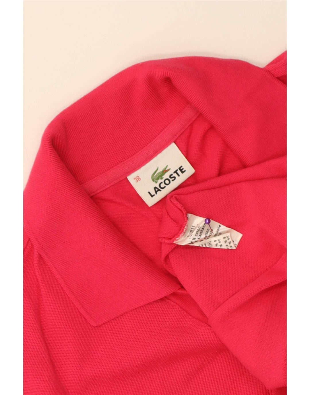 Ärmelloses Lacoste-Poloshirt für Damen, Größe 38, mittelrosa, Baumwolle