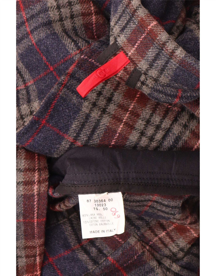 Cerruti Herren-Blazerjacke mit 3 Knöpfen IT 50, große, mehrfarbige, karierte Wolle