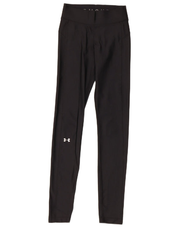 Under Armour Womens Heat Gear Leggings UK 4 XS  Black Polyester