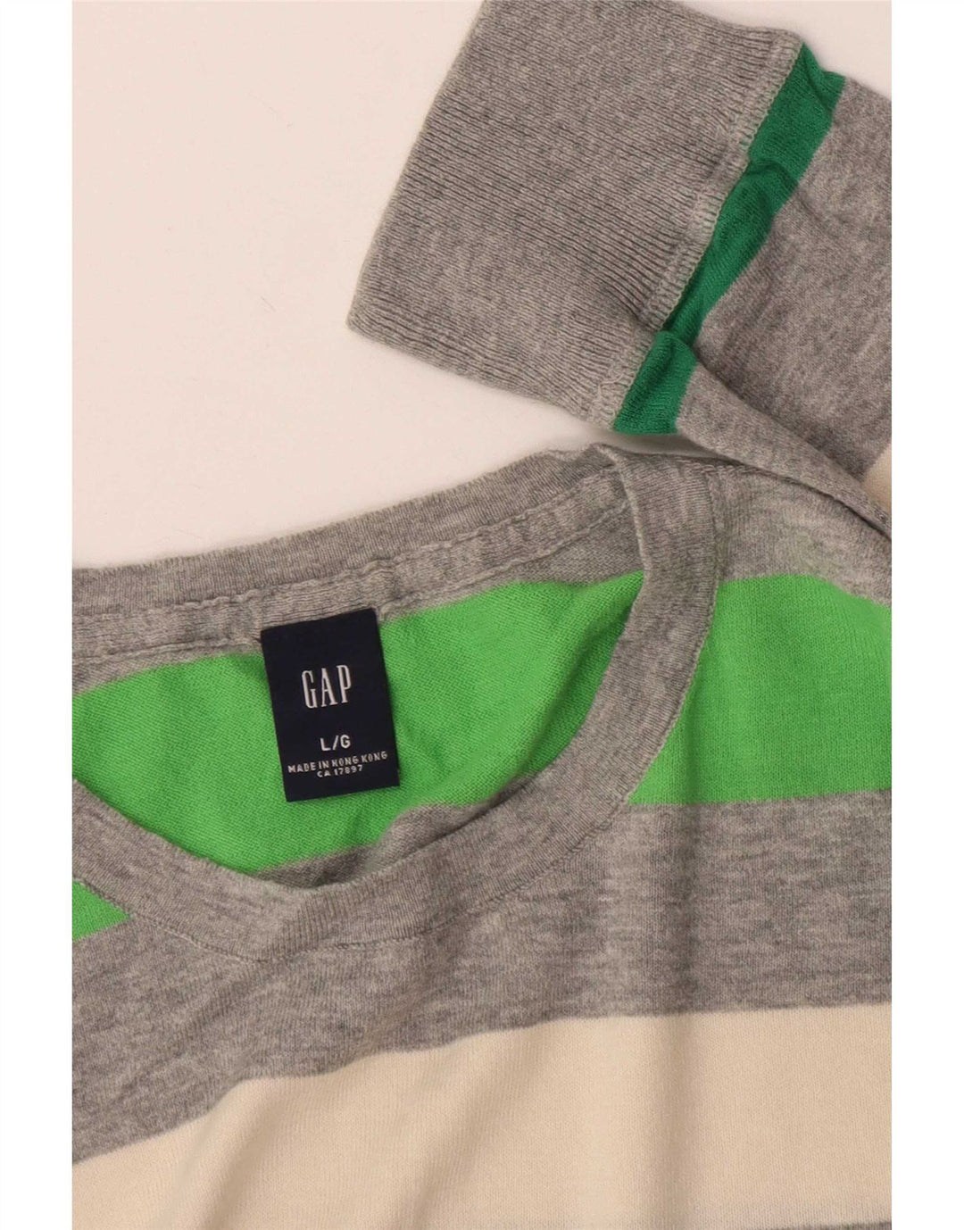Gap Herren-Pullover mit Rundhalsausschnitt, groß, mehrfarbig, gestreift, Baumwolle