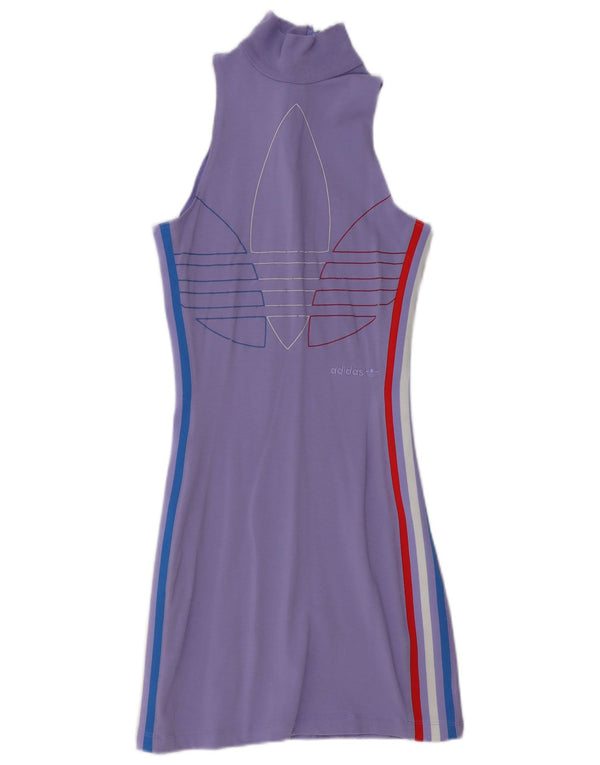 Adidas Ärmelloses, figurbetontes Damenkleid mit Grafik, UK 10, Größe S, Lila