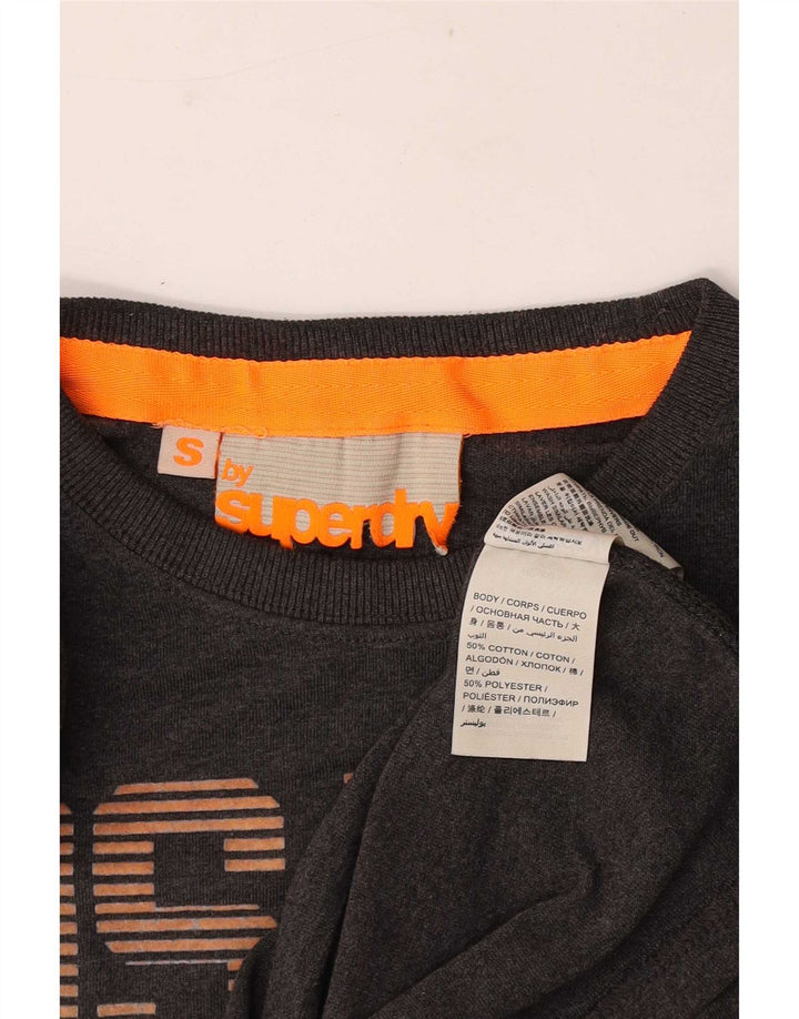 Superdry Herren Osaka Graphic T-Shirt Top Small Grau Baumwolle
