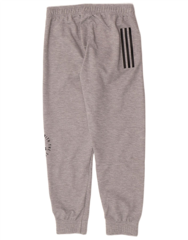 Adidas Herren-Trainingshose mit Grafik, mittelgraues Polyester