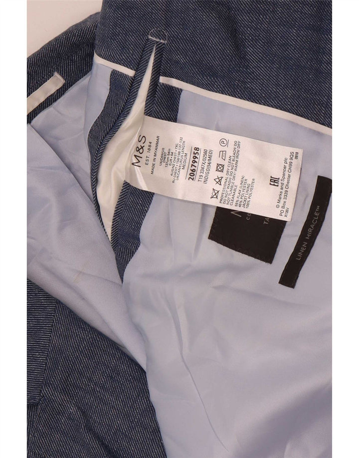 Marks & Spencer Herren-Blazer mit 2 Knöpfen, UK 54 7XL, blaues Leinen, klassisch