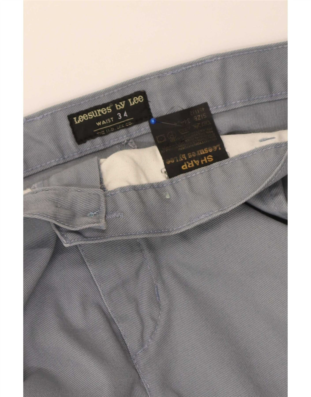 Lee Herren Sharp Fit Straight Chino Hose W34 L34 Graue Baumwolle