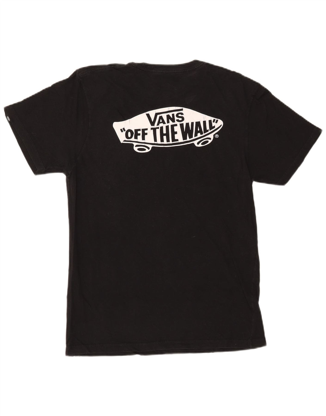 VANS Herren Custom Fit Grafik-T-Shirt-Oberteil aus mittelschwarzer Baumwolle