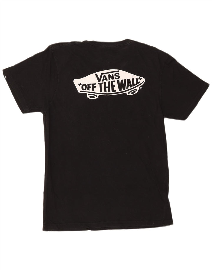 VANS Herren Custom Fit Grafik-T-Shirt-Oberteil aus mittelschwarzer Baumwolle