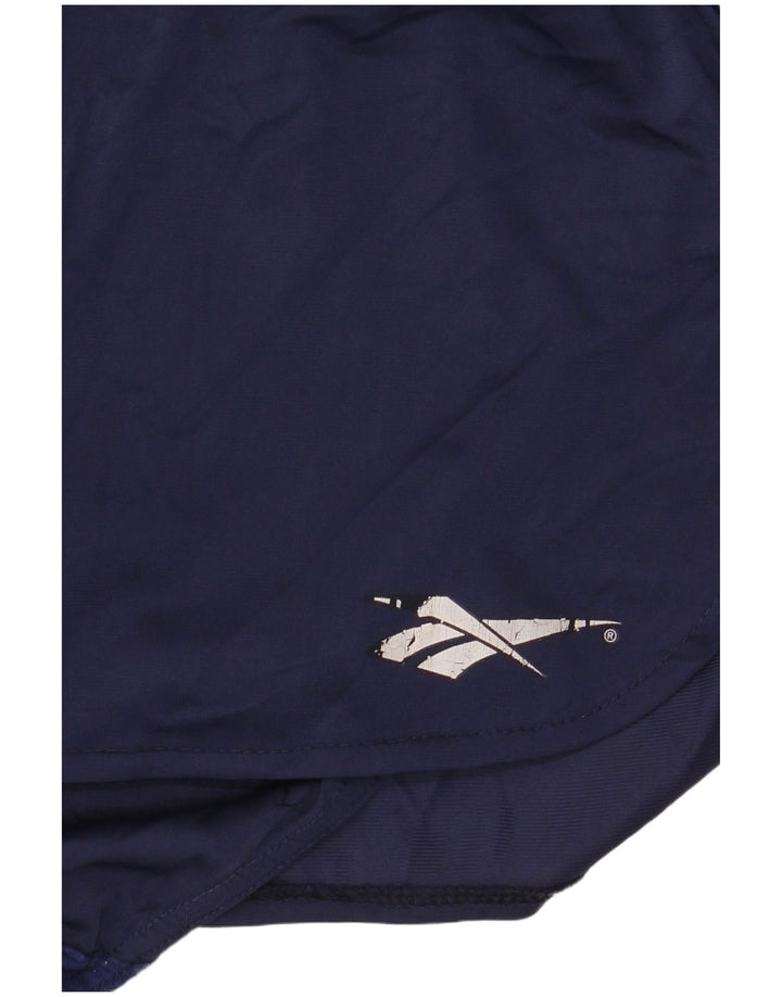 Reebok Damen Sportshorts UK 14 Large Marineblau Polyamid