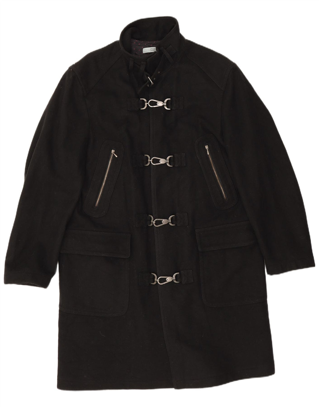 Red by Valentino Herren Dufflecoat IT 50 Große schwarze Wolle