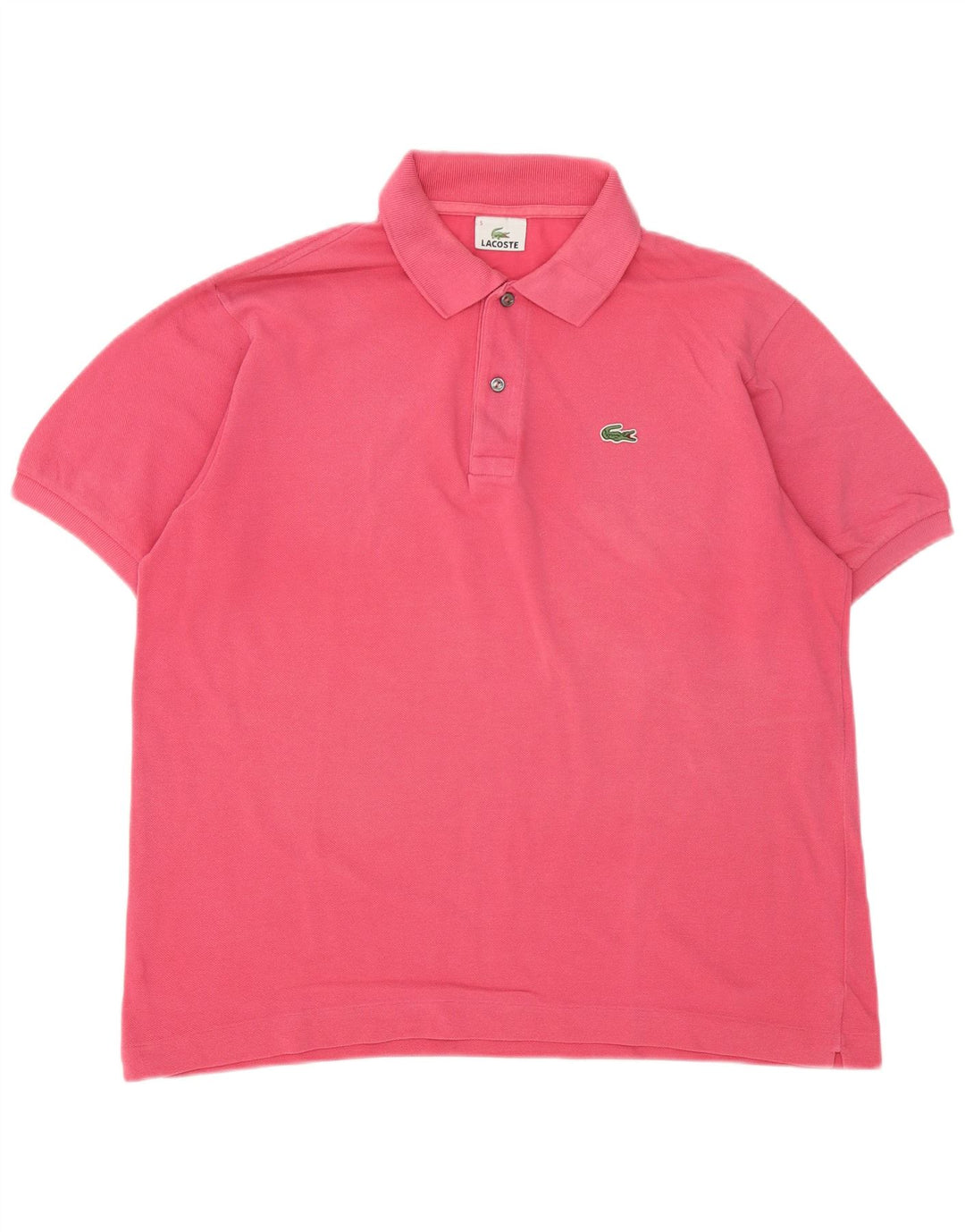 Lacoste Herren-Poloshirt, Größe 5, groß, rosa Baumwolle