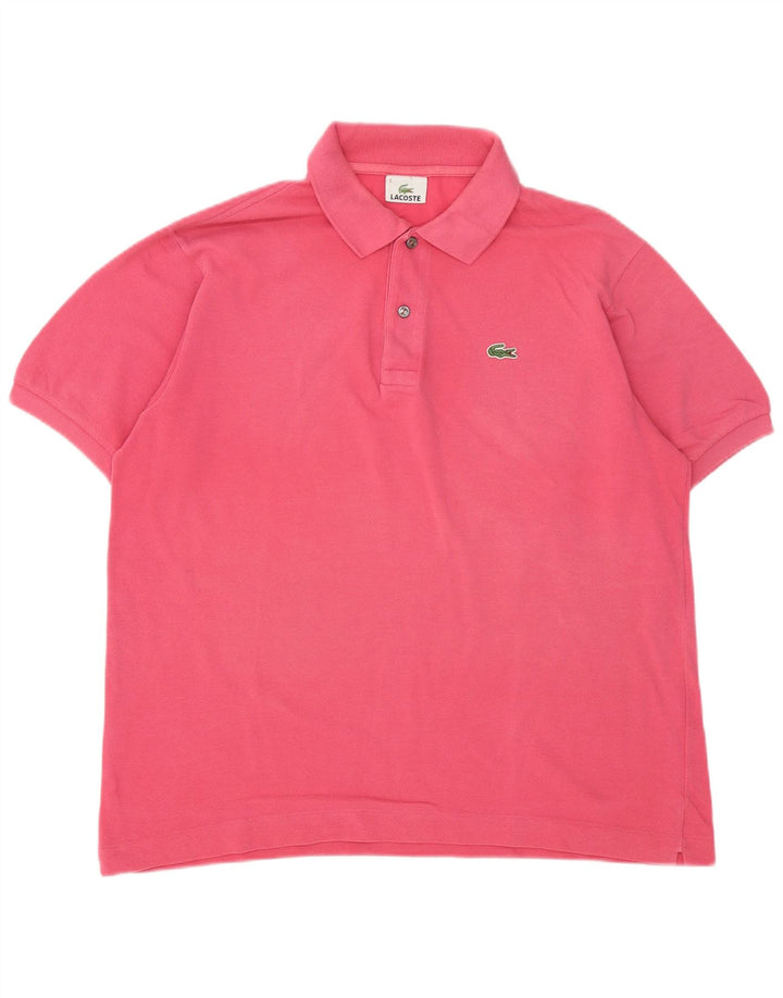 Lacoste Herren-Poloshirt, Größe 5, groß, rosa Baumwolle