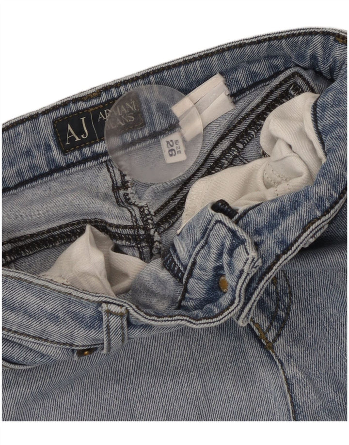 Armani Damen Straight Jeans W26 L31 Blau
