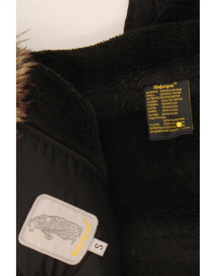 Refrigue Damen-Sherpa-Parka mit Kapuze, UK 10, Größe S, Schwarz, Polyester