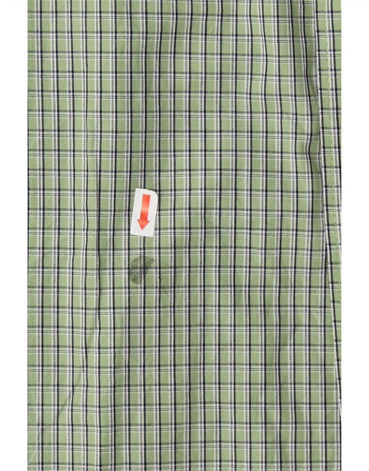 IZOD Mens Flannel Shirt Medium Green Check Cotton Vintage Izod and Second-Hand Izod from Messina Hembry 