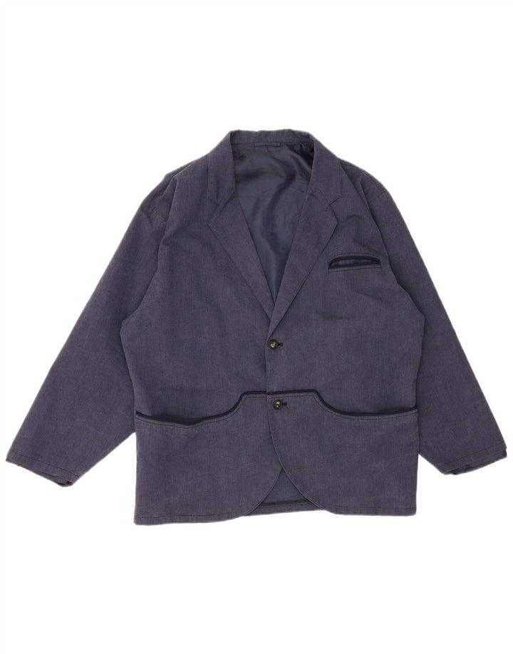 Vintage Herren 2-Knopf-Blazerjacke IT 48 Mittelmarineblau